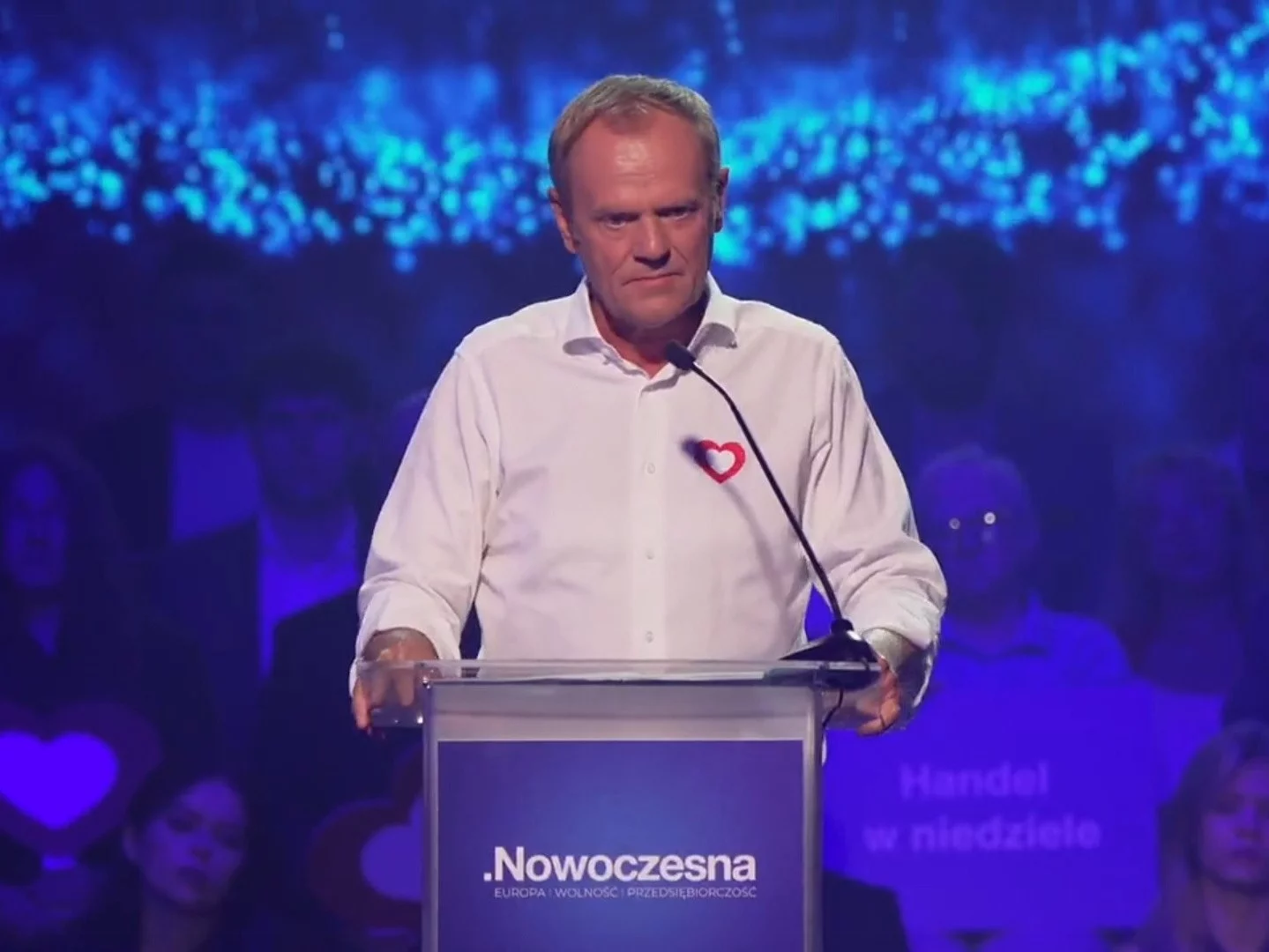 Donald Tusk na konwencji . Nowoczesnej w Warszawie