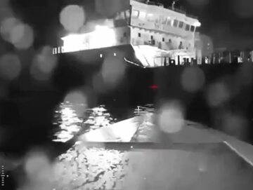 Nagranie przedstawiające atak morskiego drona na tankowiec SIG