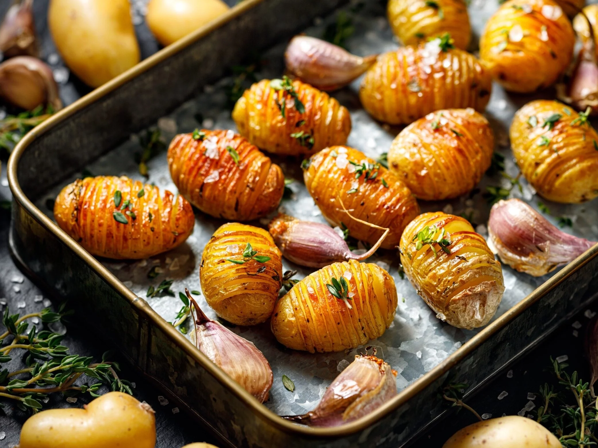 Ziemniaki Hasselback.