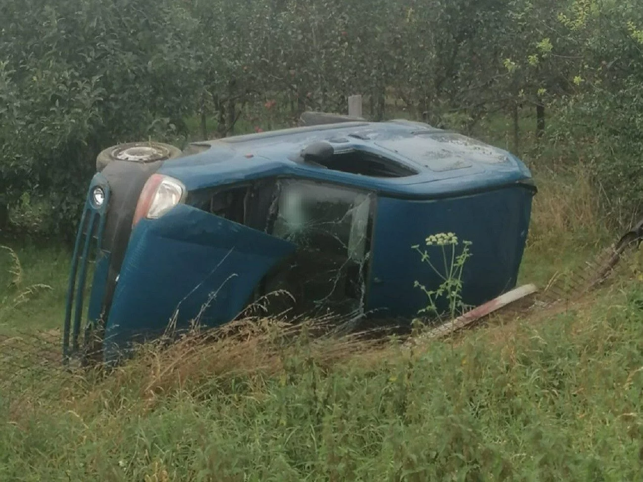 Pijany kierowca z Renault wjechał do rowu