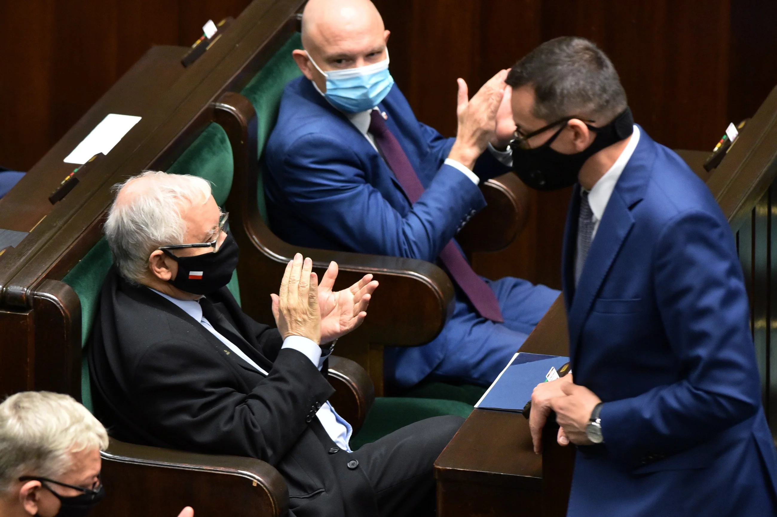 Premier Mateusz Morawiecki i prezes PiS Jarosław Kaczyński w Sejmie