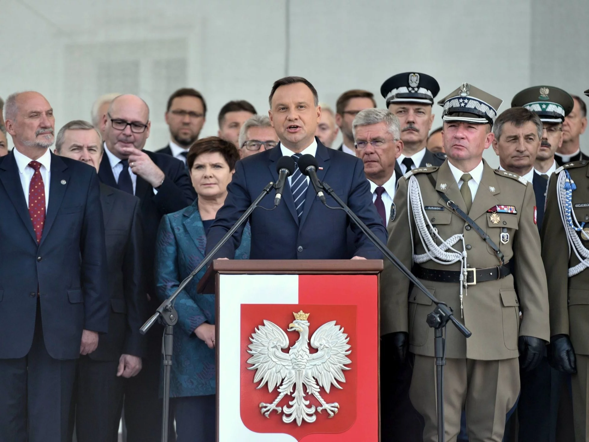 Prezydent Andrzej Duda w trakcie Święta Wojska Polskiego
