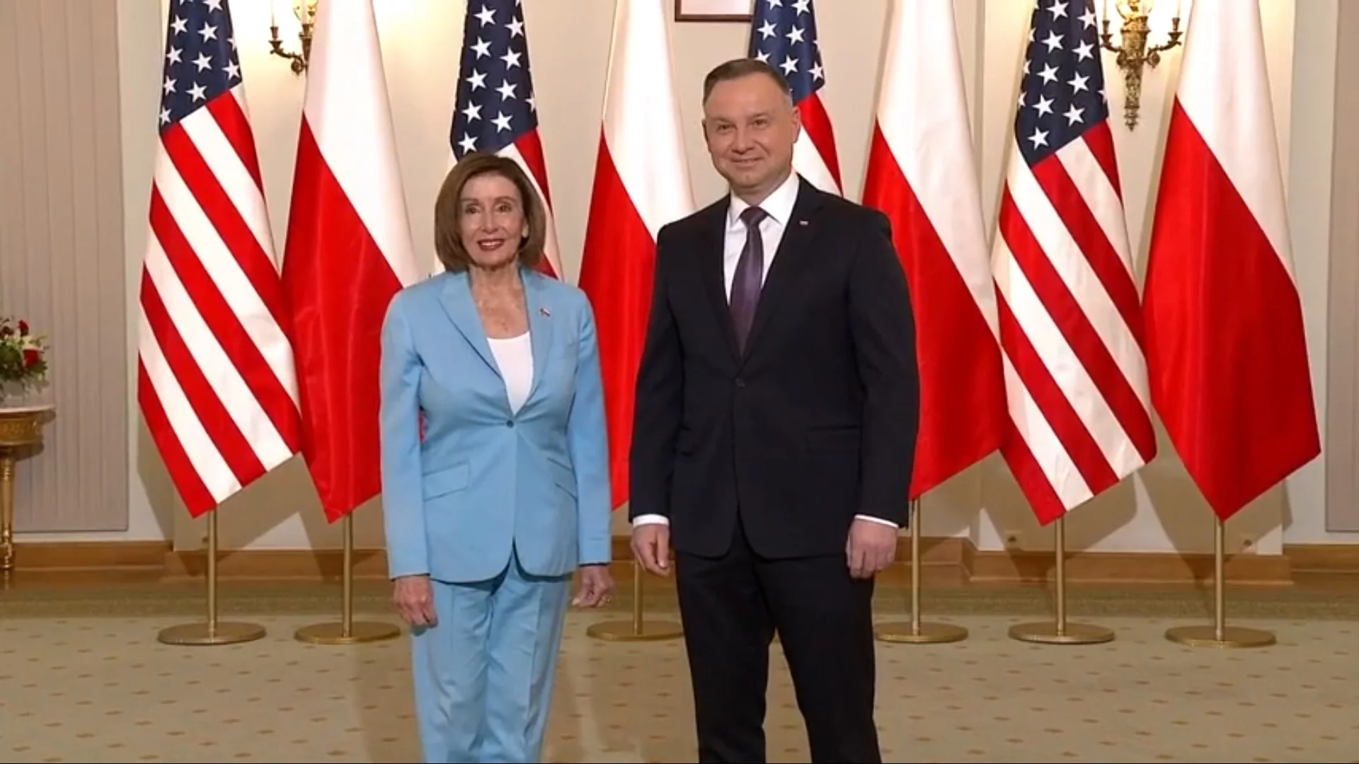 Nancy Pelosi i Andrzej Duda