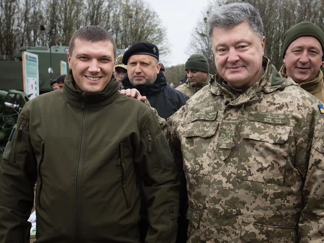 Jarosław Szerstiuk z ówczesnym prezydentem Ukrainy Petro Poroszenko