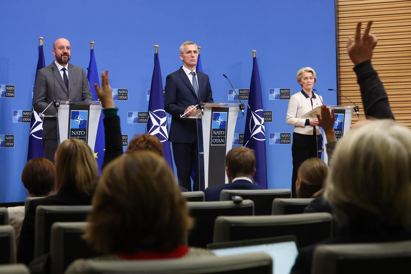 Michel, Stoltenberg i von der Leyen