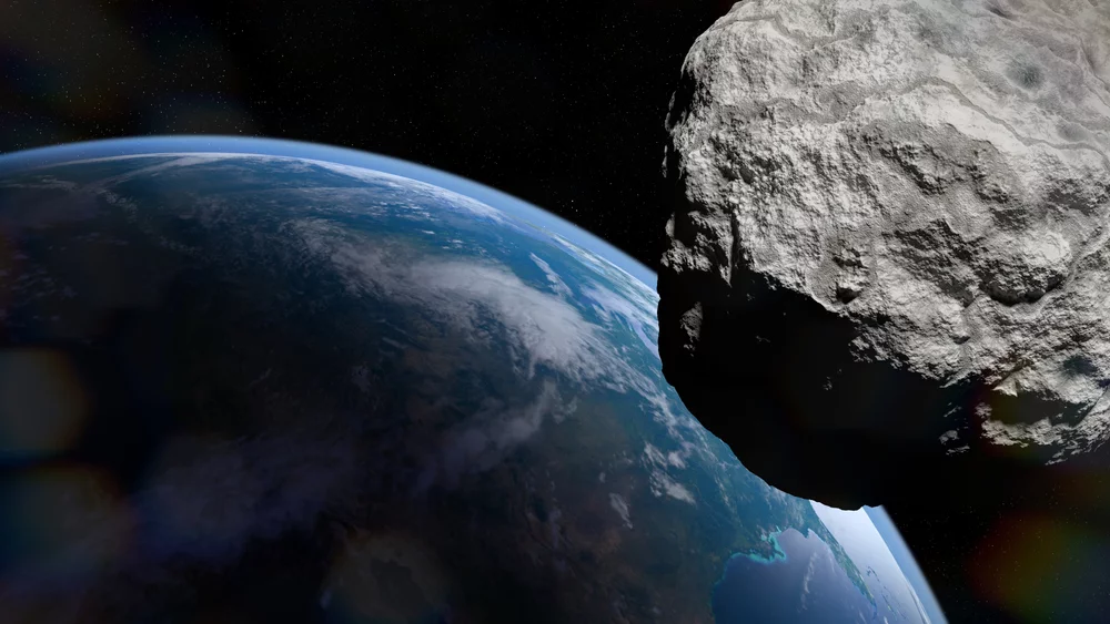 Asteroida na tle Ziemi. Zdjęcie poglądowe