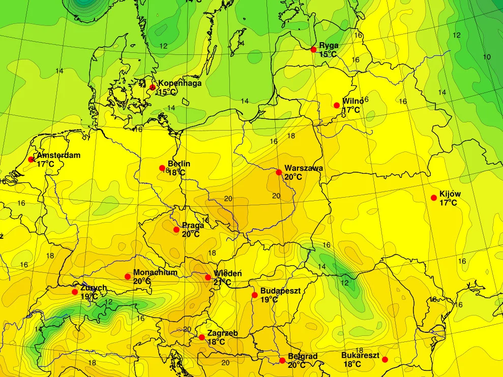 Prognoza temperatury na czwarte 6 października