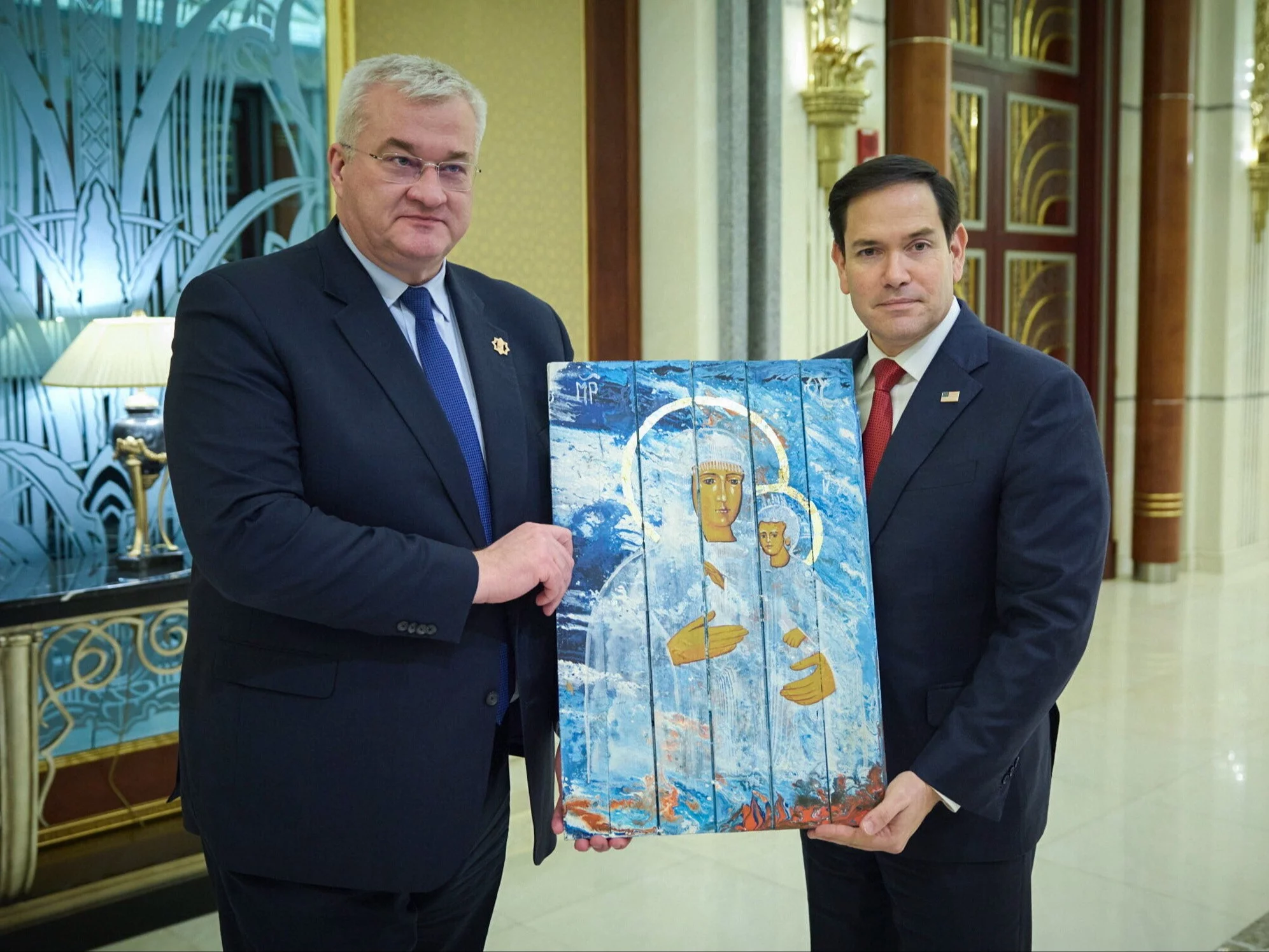 Szef ukraińskiego MSZ Andrij Sybiha i amerykański sekretarz stanu Marco Rubio