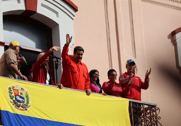 Nicolas Maduro podczas wiecu