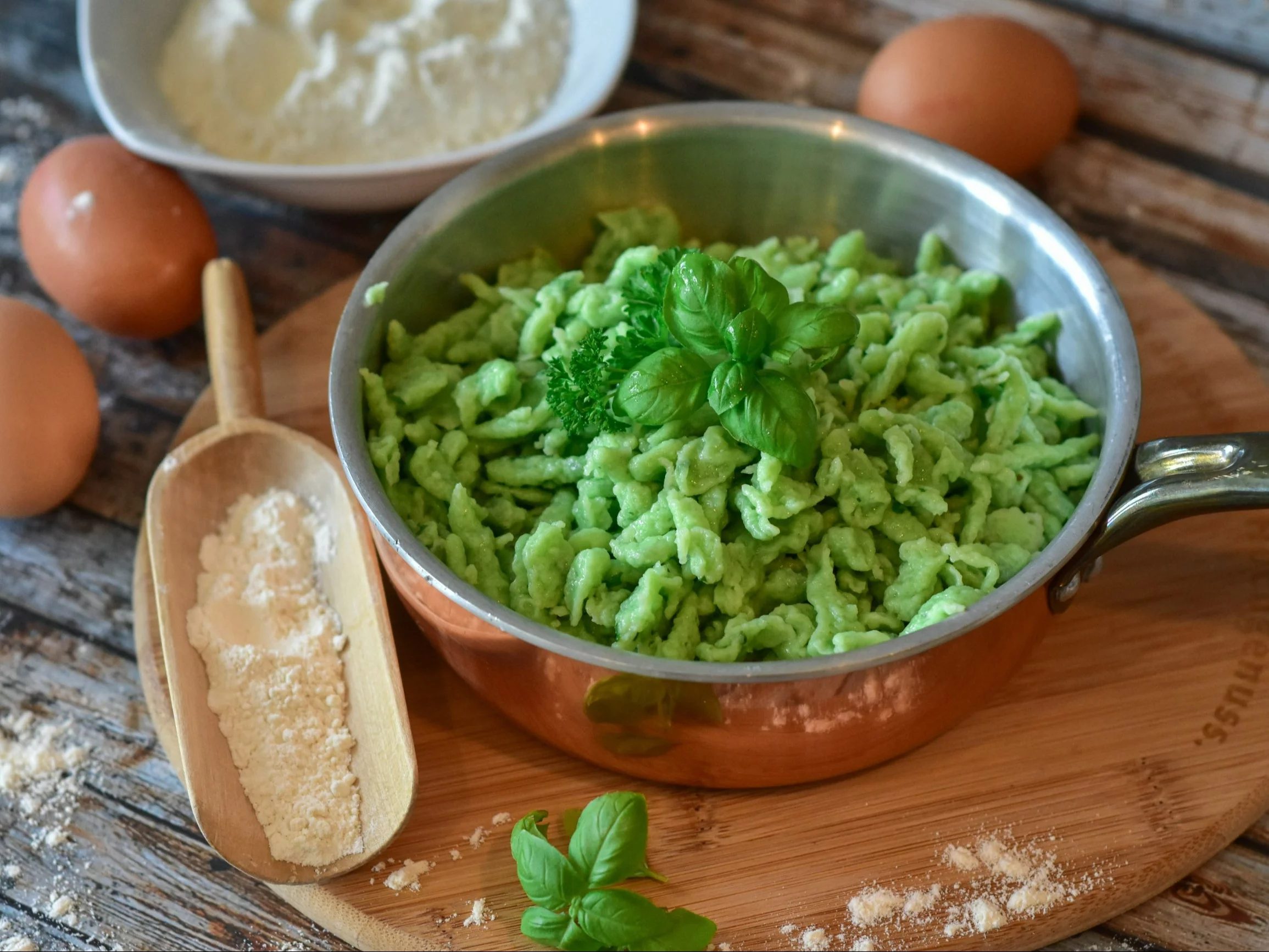 Zielone szpecle z bazylią