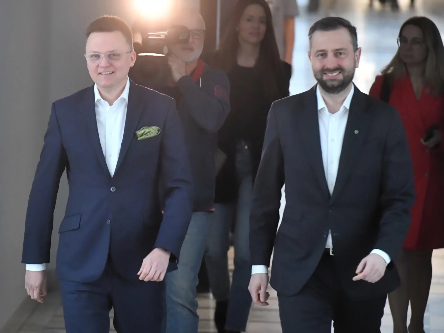 Prezes PSL Władysław Kosiniak-Kamysz i lider Polski 2050 Szymon Hołownia