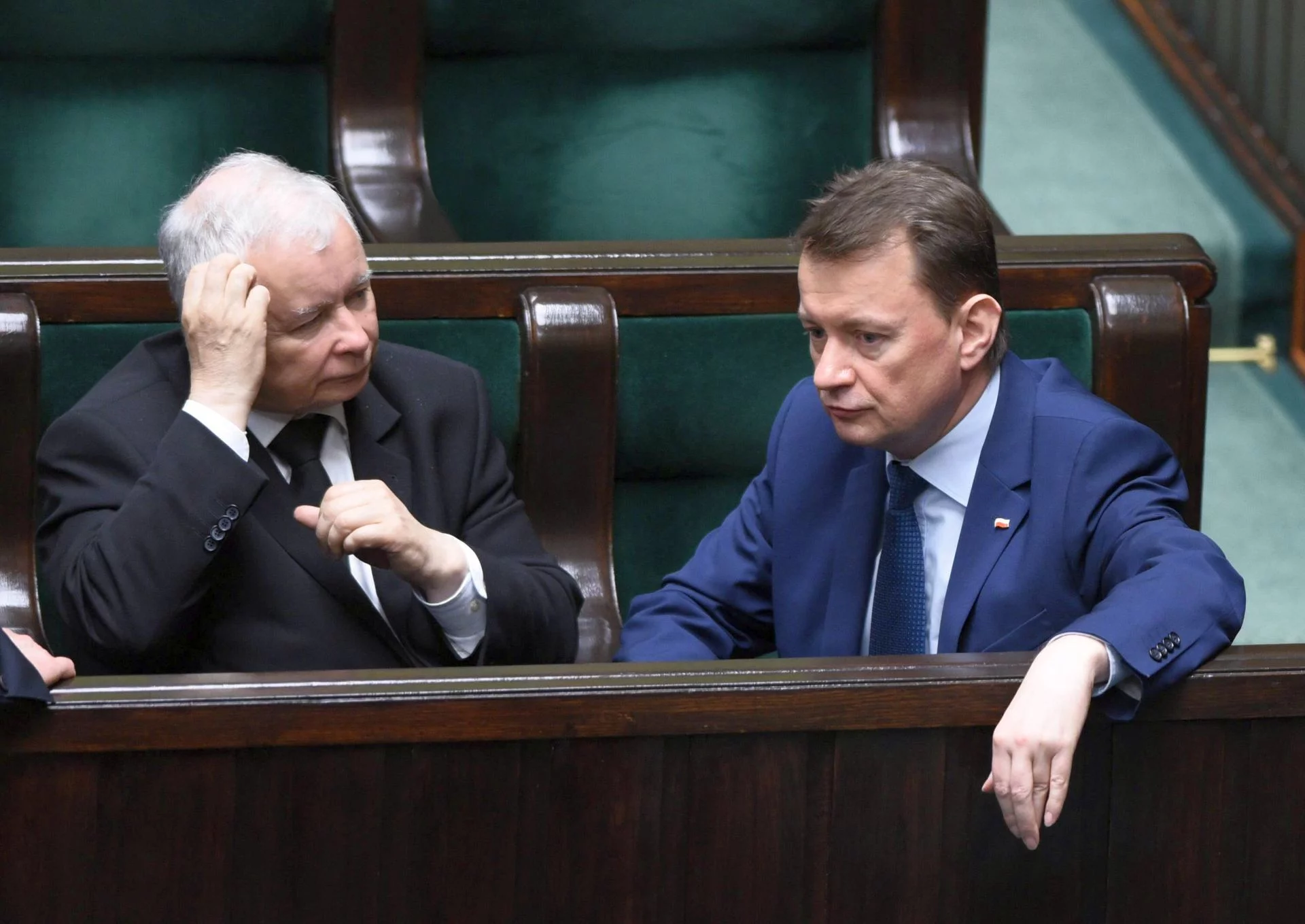 Prezes PiS Jarosław Kaczyński, szef MSWiA Mariusz Błaszczak