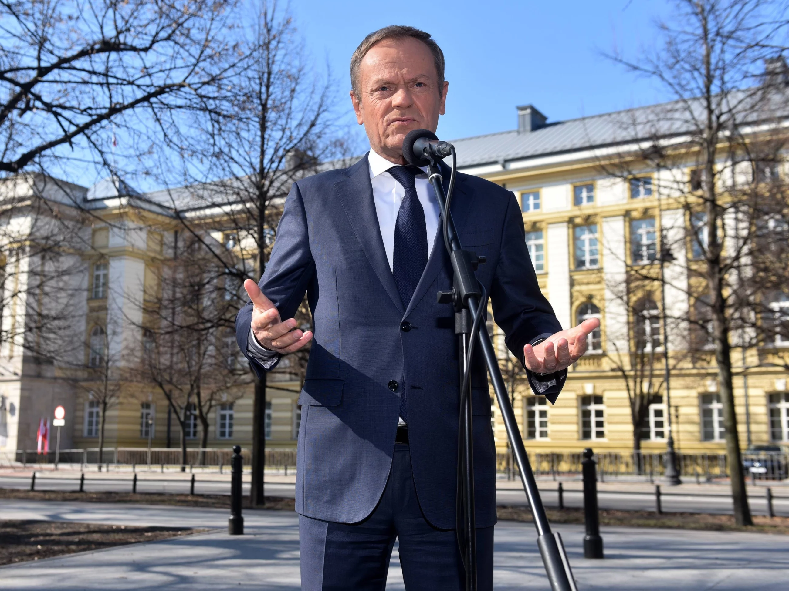 Donald Tusk podczas konferencji prasowej