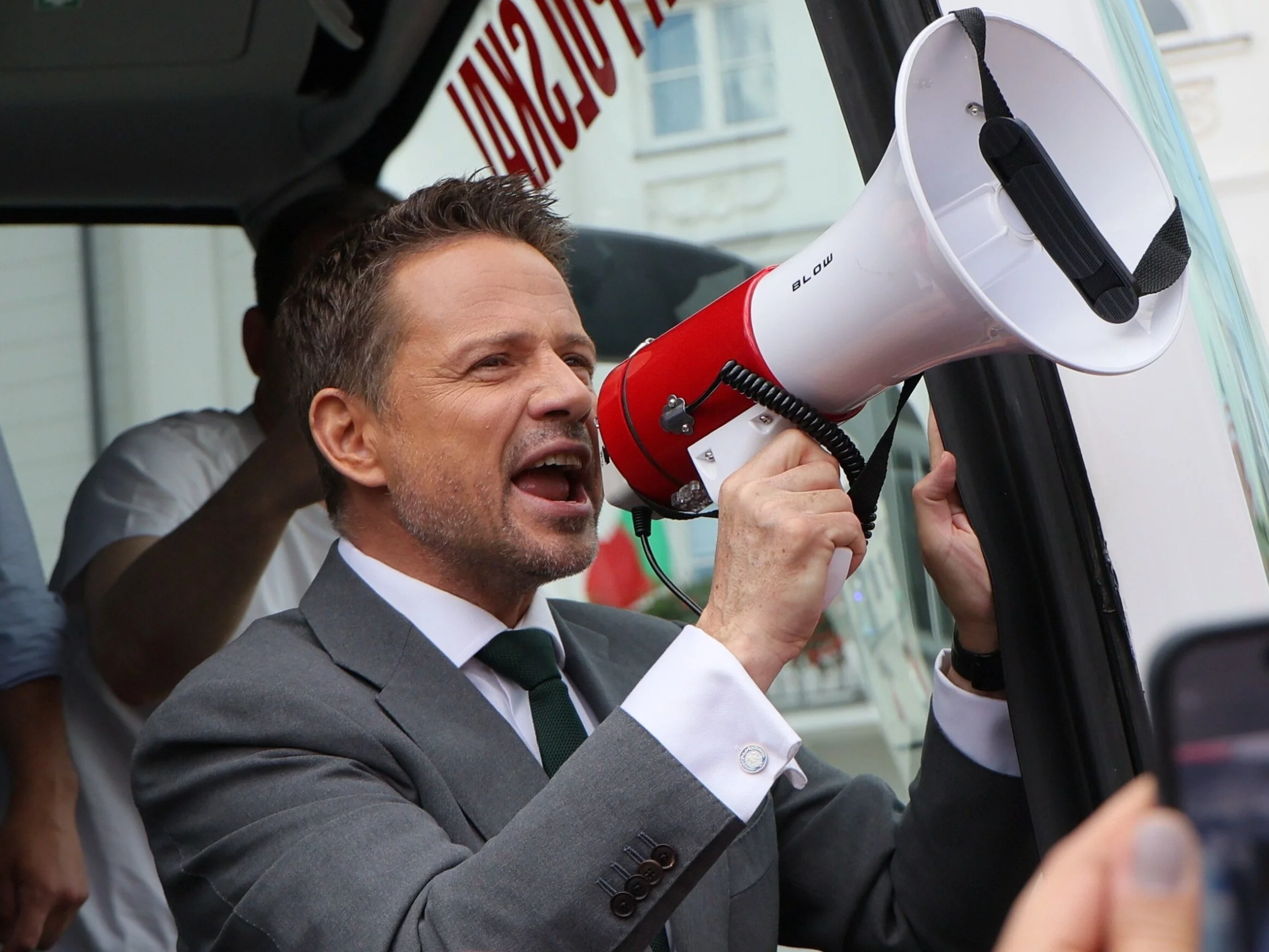 Rafał Trzaskowski na Starym Rynku w Płocku