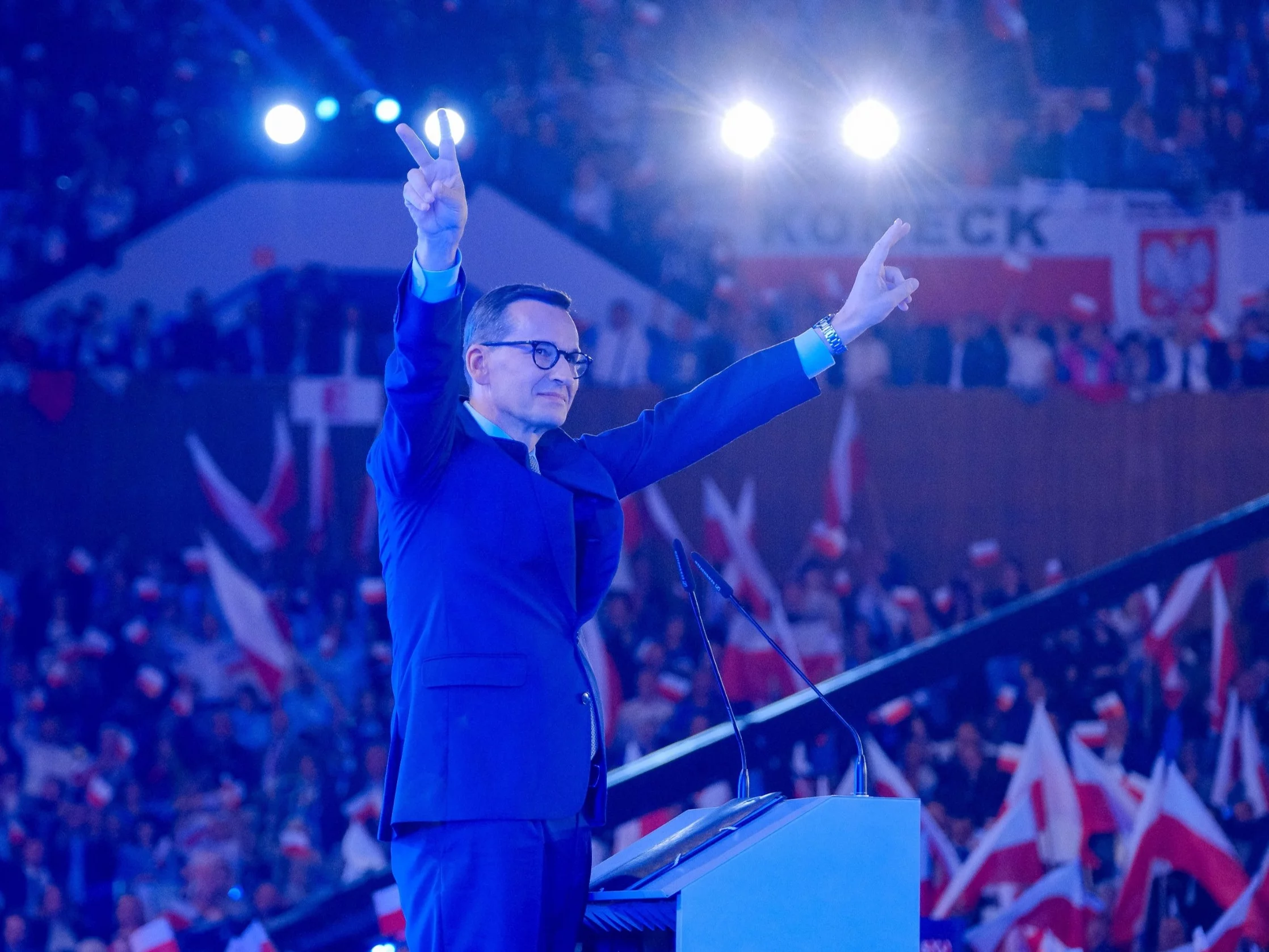 Premier Mateusz Morawiecki podczas konwencji PiS w Katowicach