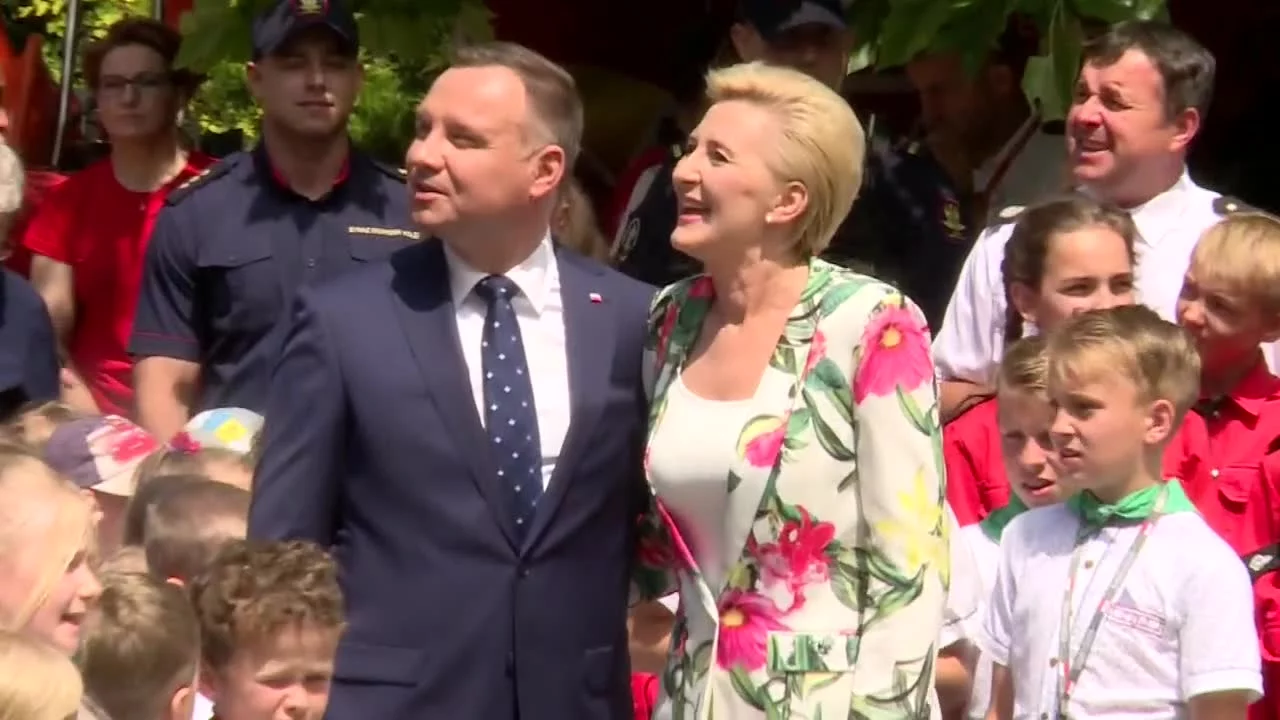 Prezydent Andrzej Duda wraz z Pierwszą Damą Agatą Kornhauser-Dudą