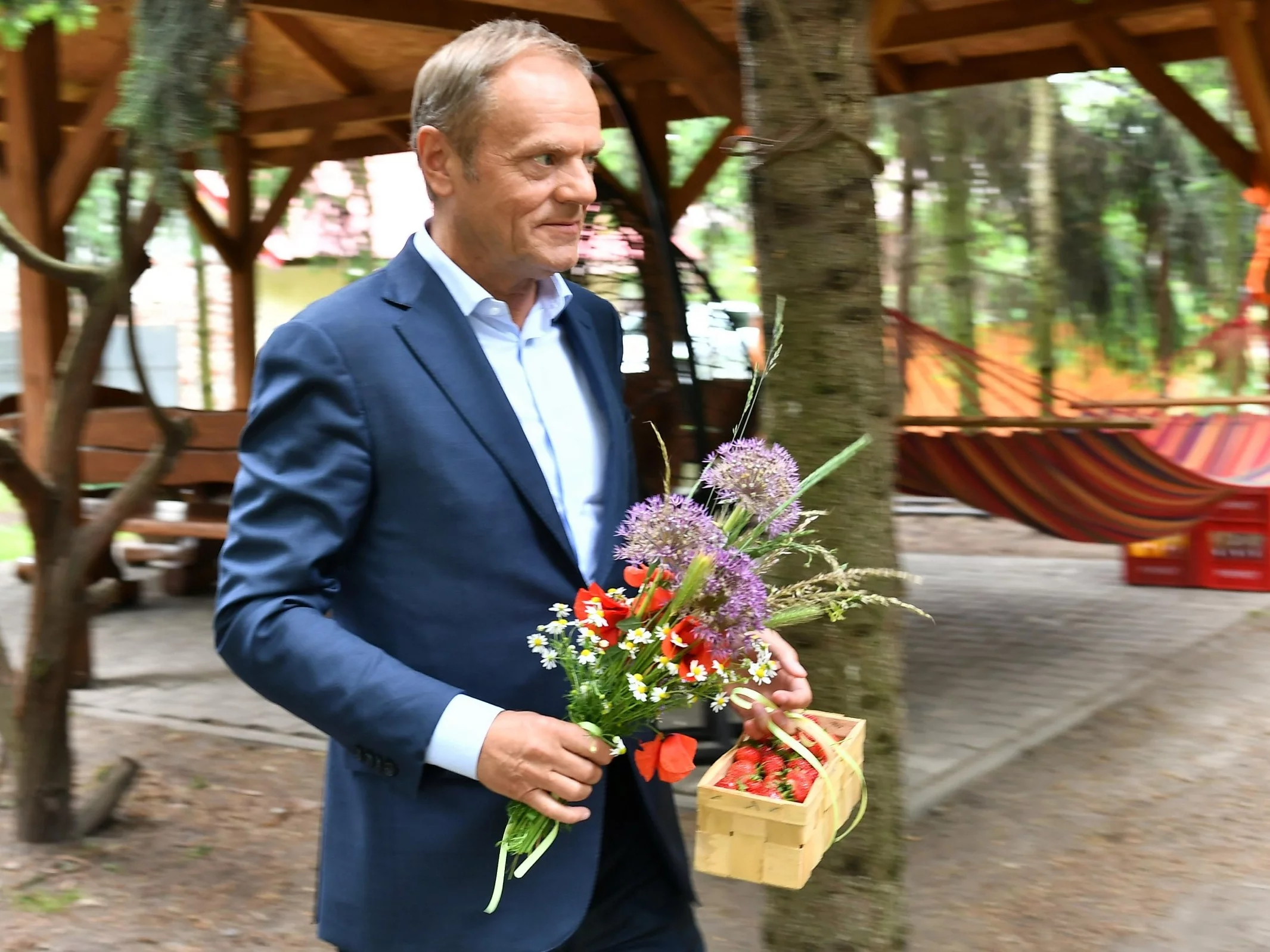 Donald Tusk w trakcie kampanii wyborczej