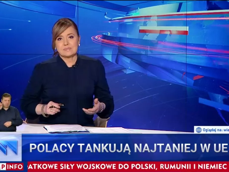 Danuta Holecka w „Wiadomościach” TVP