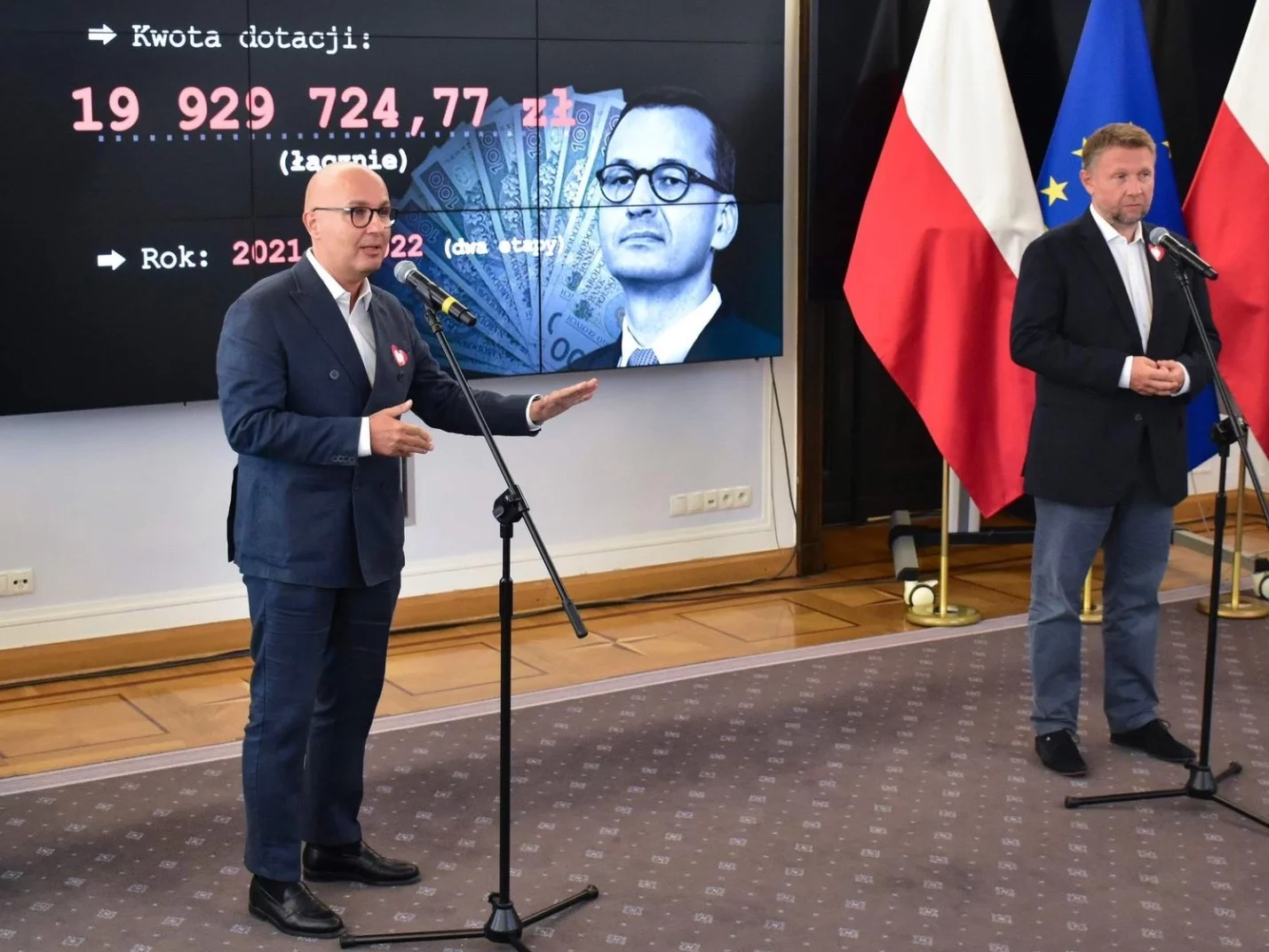 Robert Kropiwnicki i Marcin Kierwiński podczas konferencji prasowej