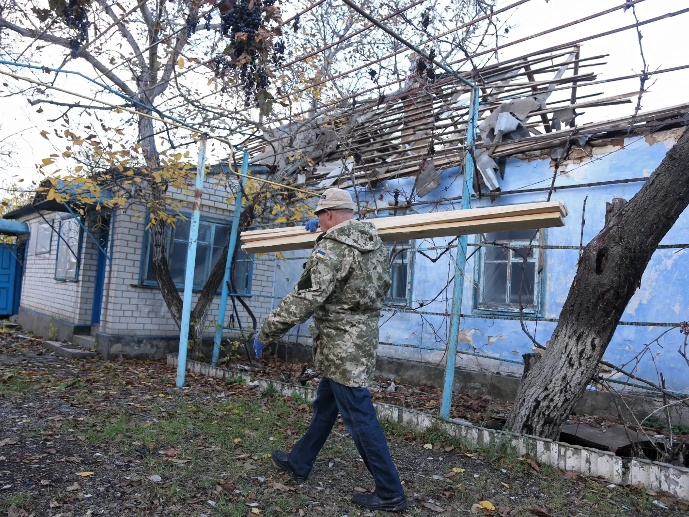 Na zdjęciu z 26 bm. miejscowość Archangielskie w obwodzie chersońskim Ukrainy