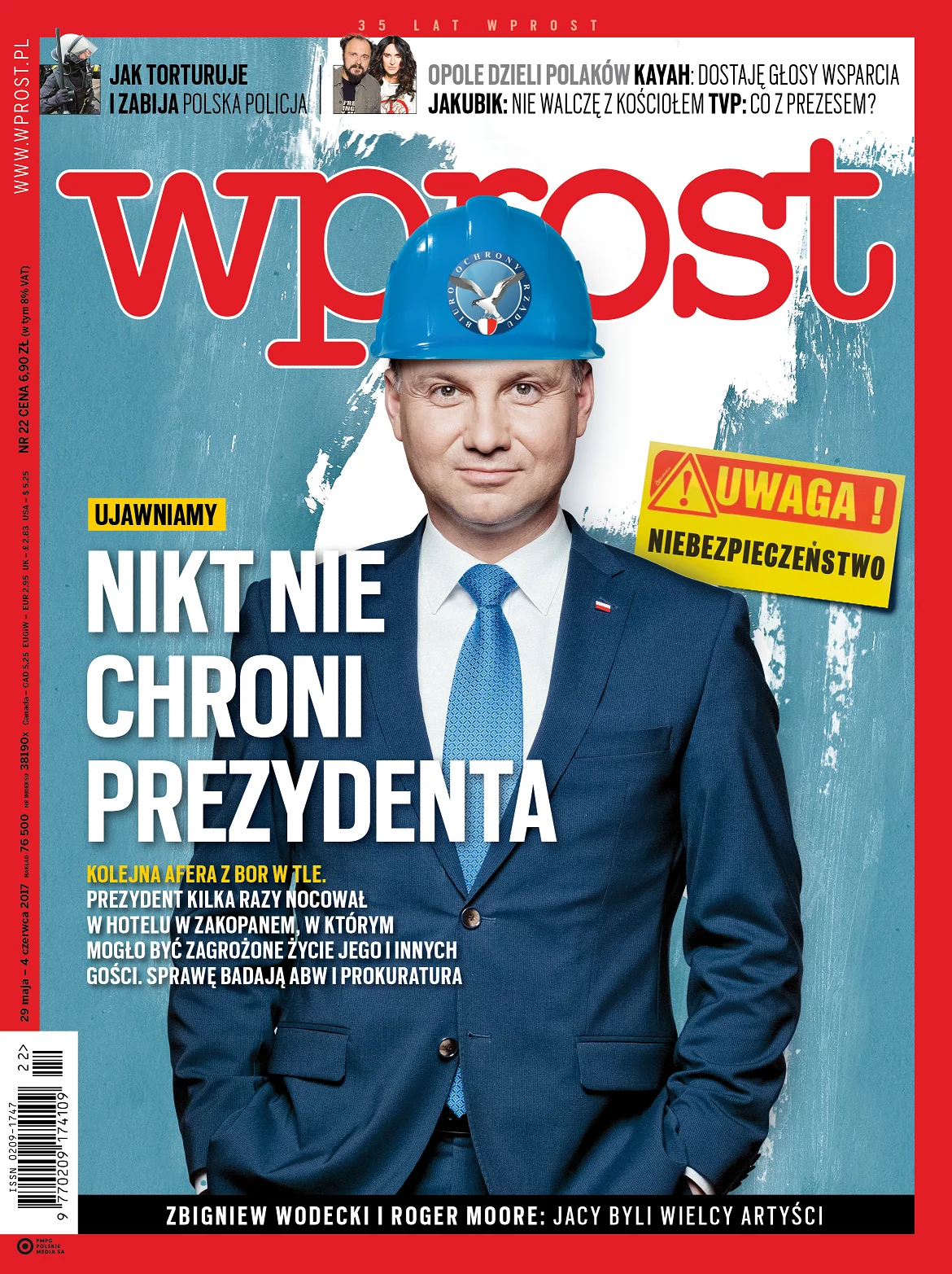 Okładka najnowszego wydania tygodnika "Wprost" (22/2017)