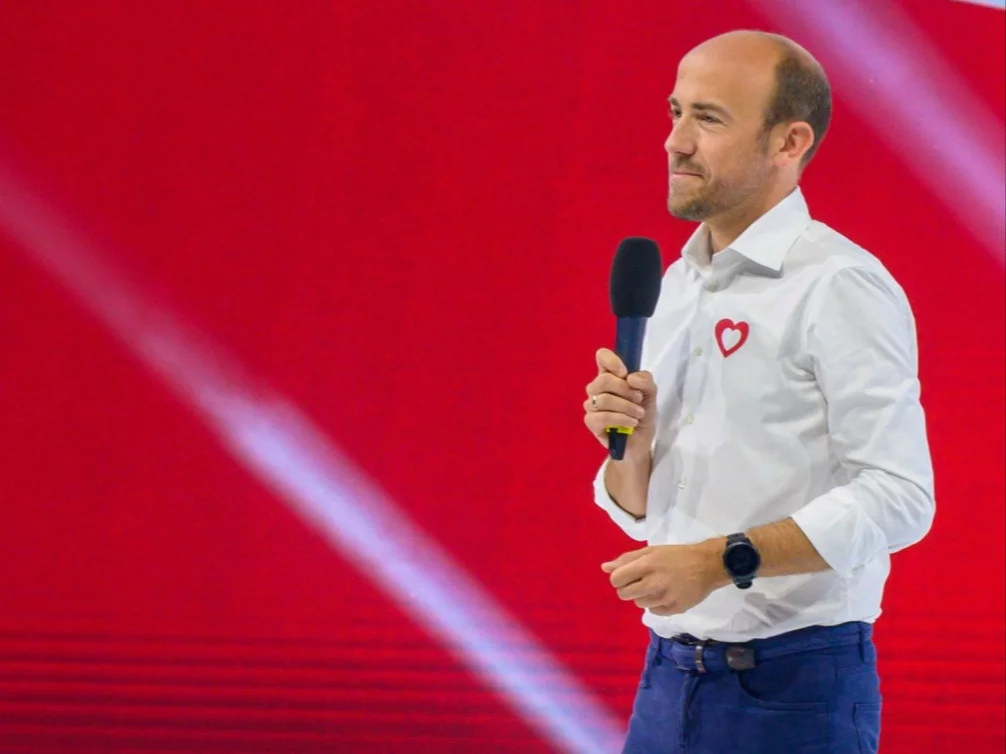 Borys Budka podczas konwencji PO „100 konkretów na 100 dni” w Tarnowie