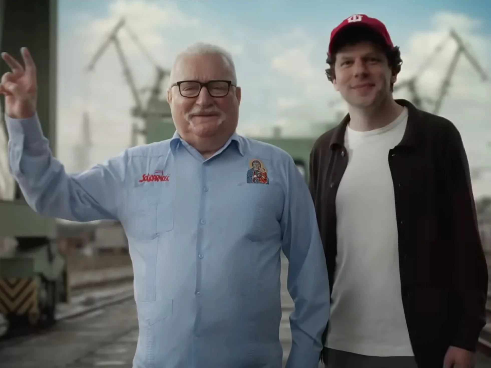 Lech Wałęsa i Jesse Eisenberg