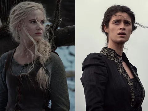 Freya Allen i Anya Chalotra jako Ciri i Yennefer