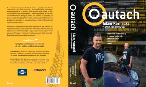 Okładka książki „O autach” Adama Kornackiego i Marcina Klimkowskiego