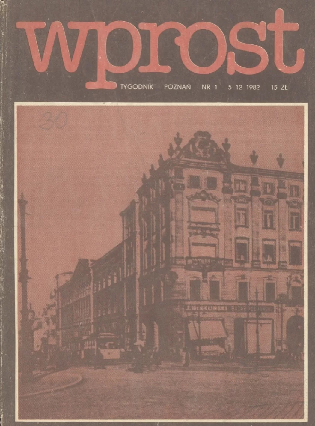 Okładka pierwsza numeru tygodnika "Wprost"