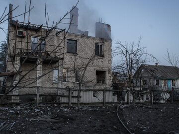 Obecne zniszczenia w Słowiańsku. Mieście, które Rosjanie w 2014 roku zajęli jako pierwsze