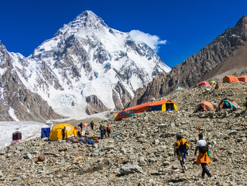 Obózpodczas wspinaczki na K2