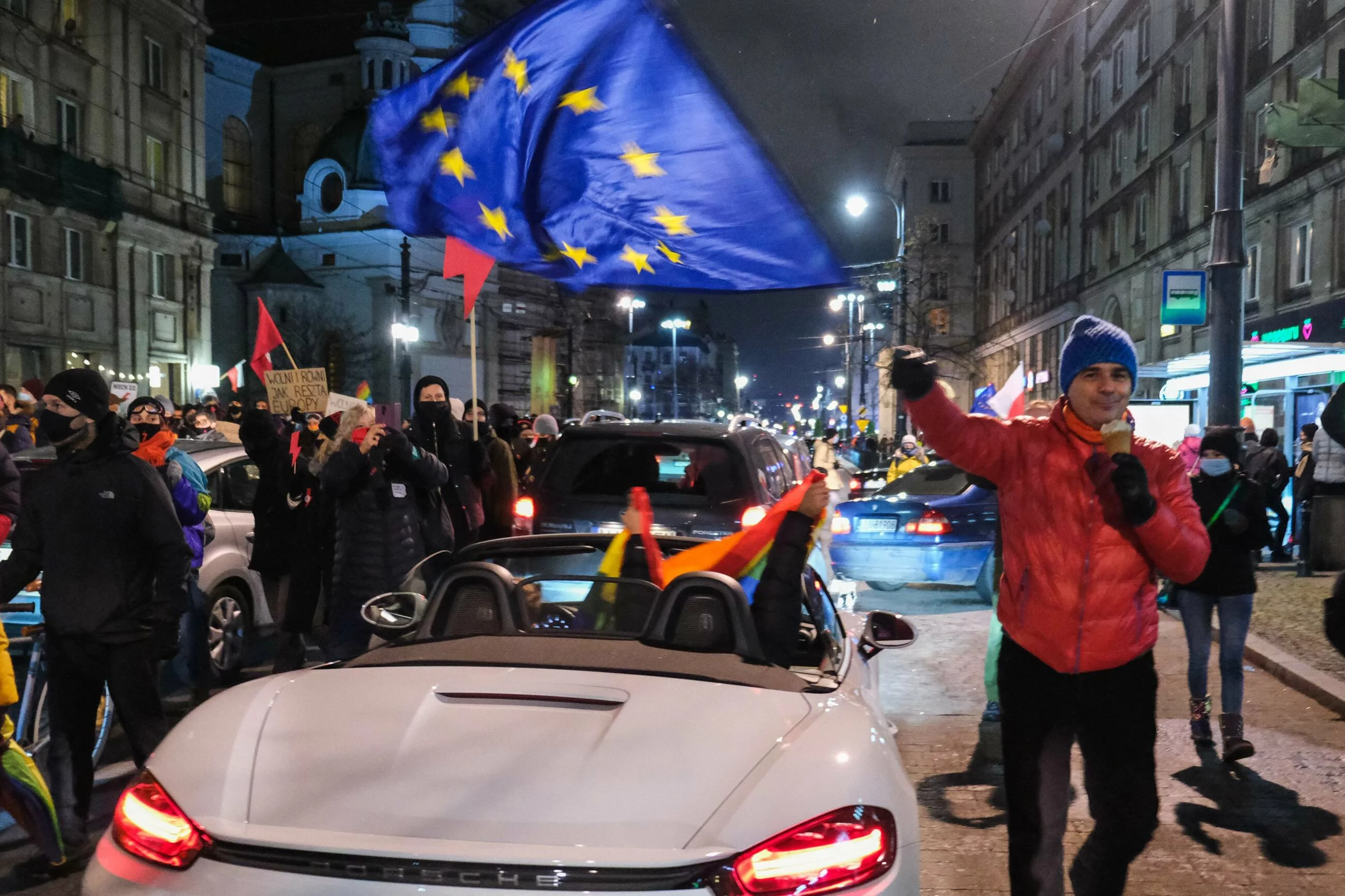 Protesty przeciw zaostrzeniu prawa aborcyjnego w Warszawie.