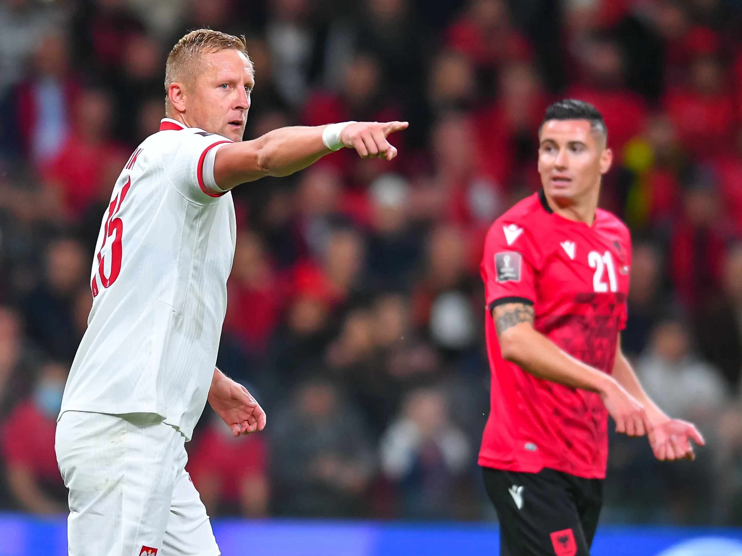 Kamil Glik w meczu z Albanią