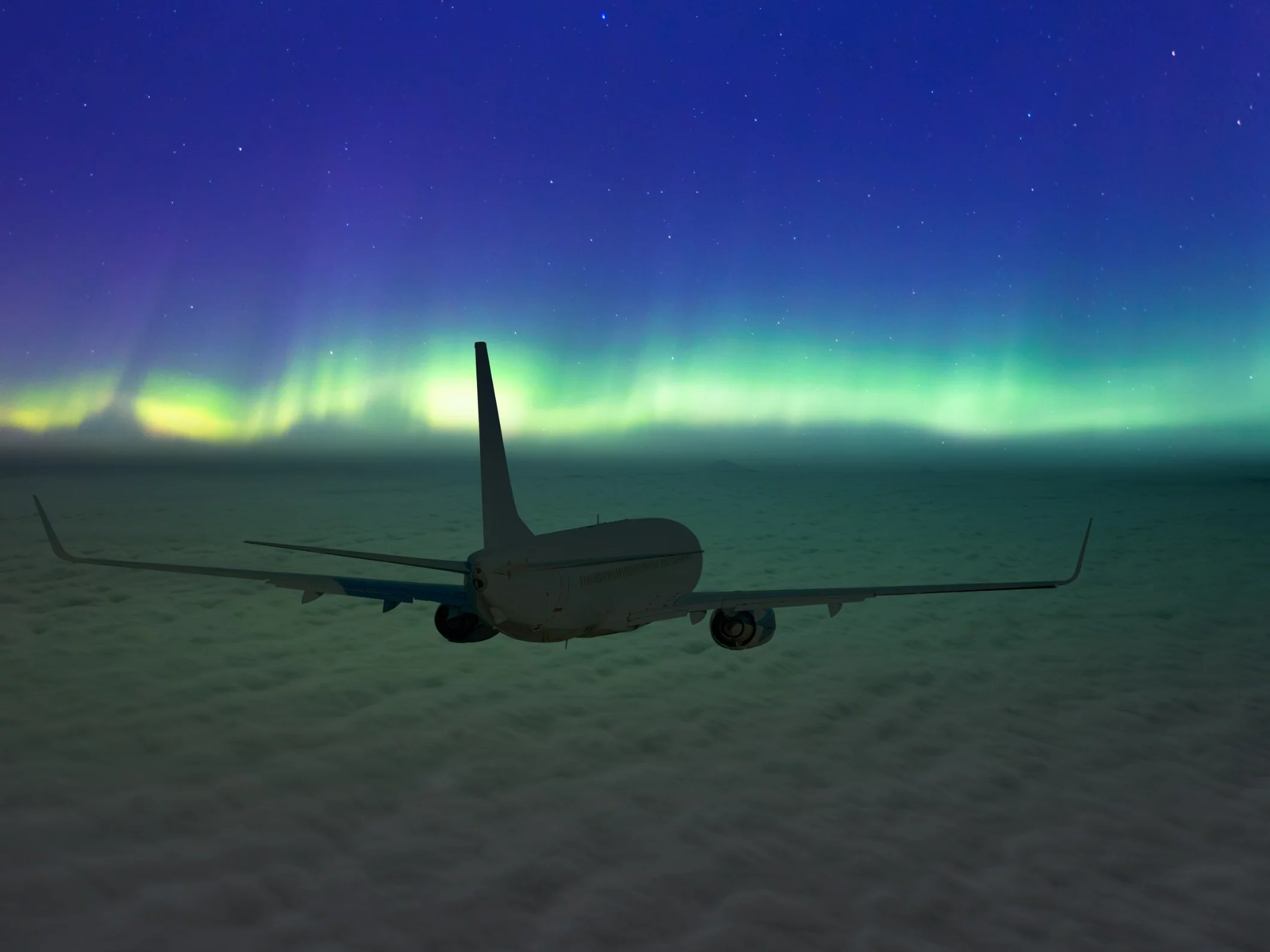 Samolot i zorza polarna