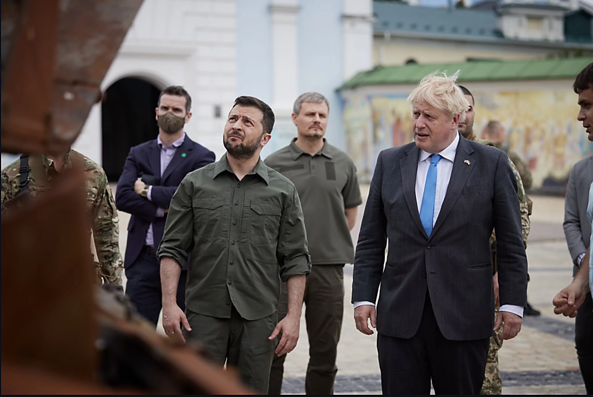 Wołodymyr Zełenski i Boris Johnson w Kijowie