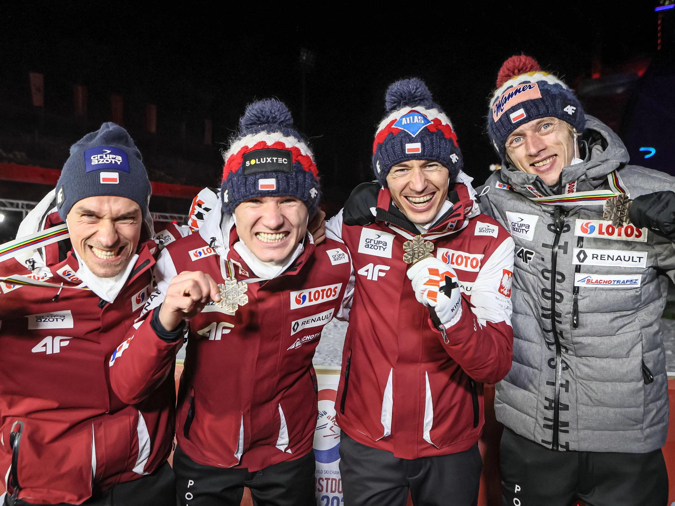 Piotr Żyła, Andrzej Stękała, Kamil Stoch i Dawid Kubacki