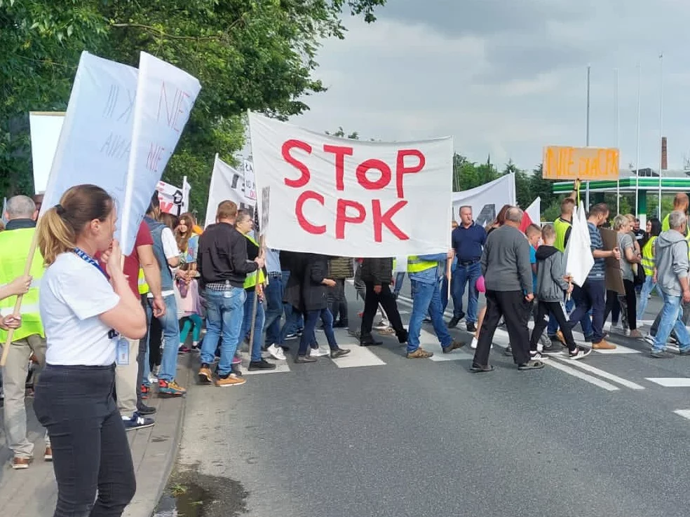 Protest przeciwko budowie CPK w Brzezinach