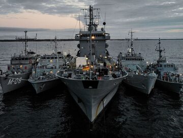 Okręty z Polski, Niemiec, Estonii i Łotwy podczas ćwiczeń na Bałtyku
