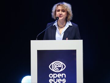 Oksana Zabużko podczas VII Kongresu Open Eyes Economy Summit w Krakowie