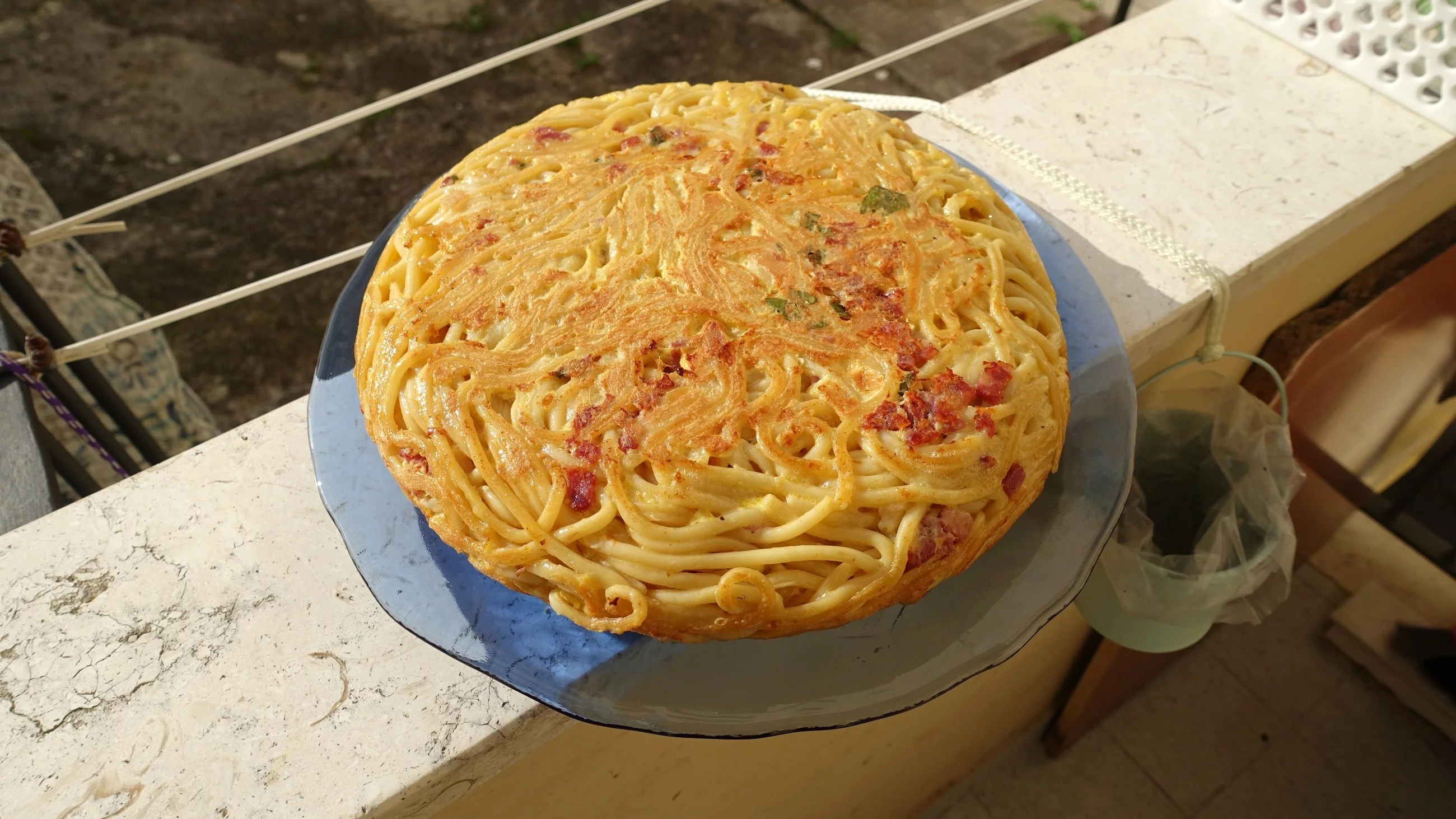 Spaghetti omlet
