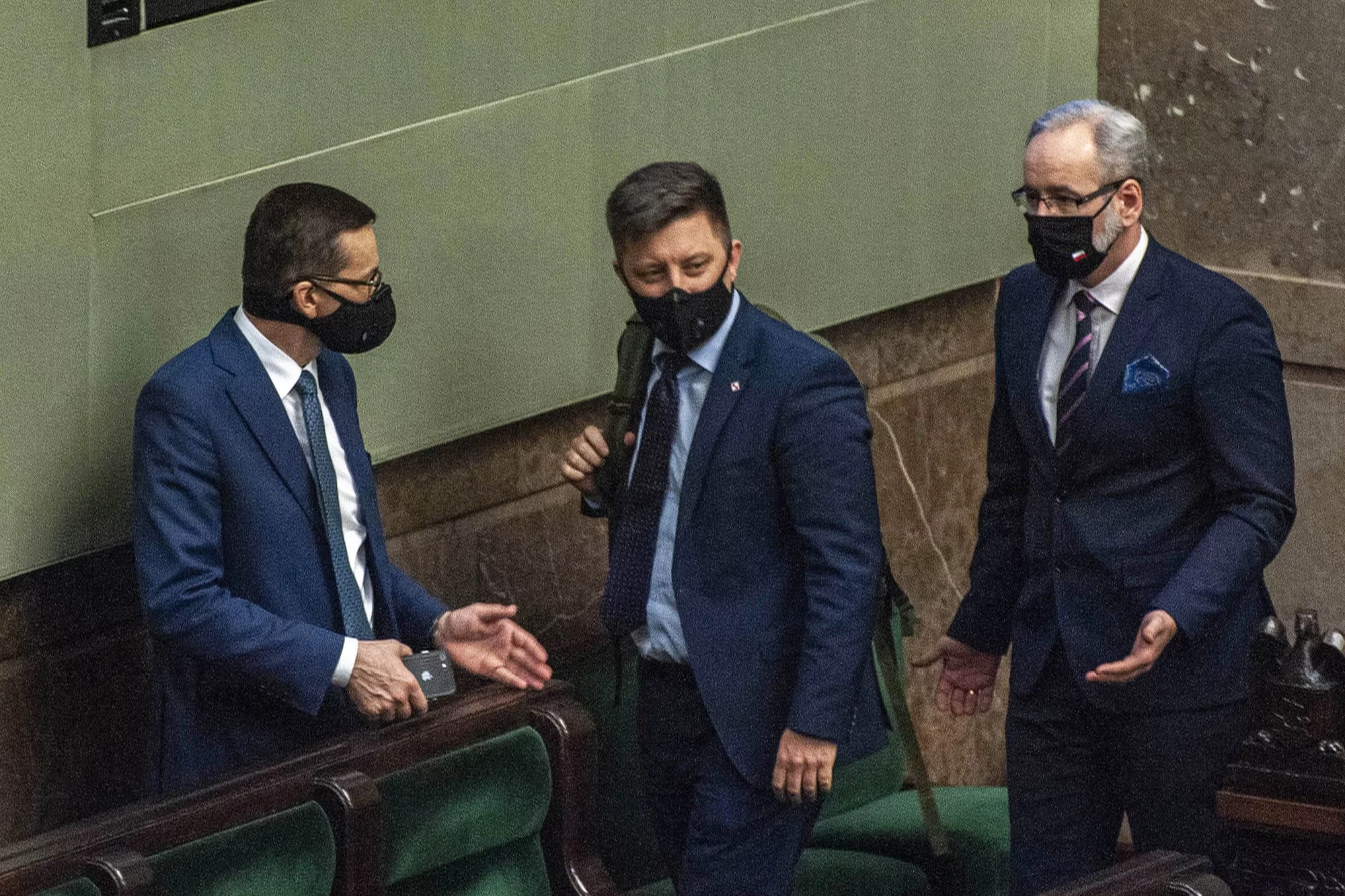 Mateusz Morawiecki, Michał Dworczyk i Adam Niedzielski