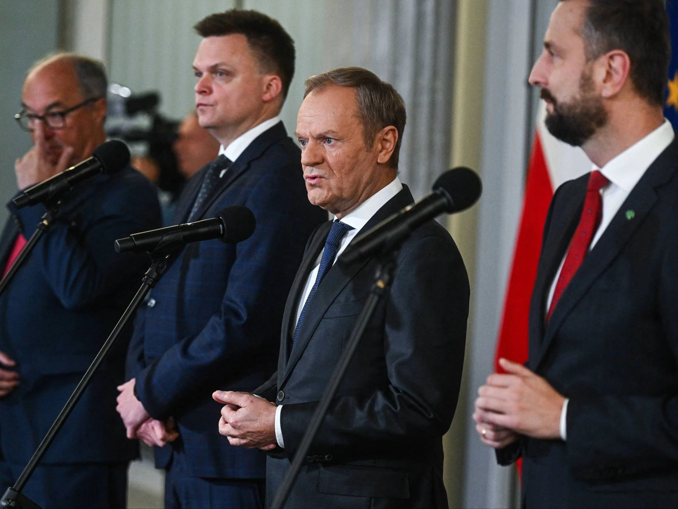 Donald Tusk i liderzy opozycji