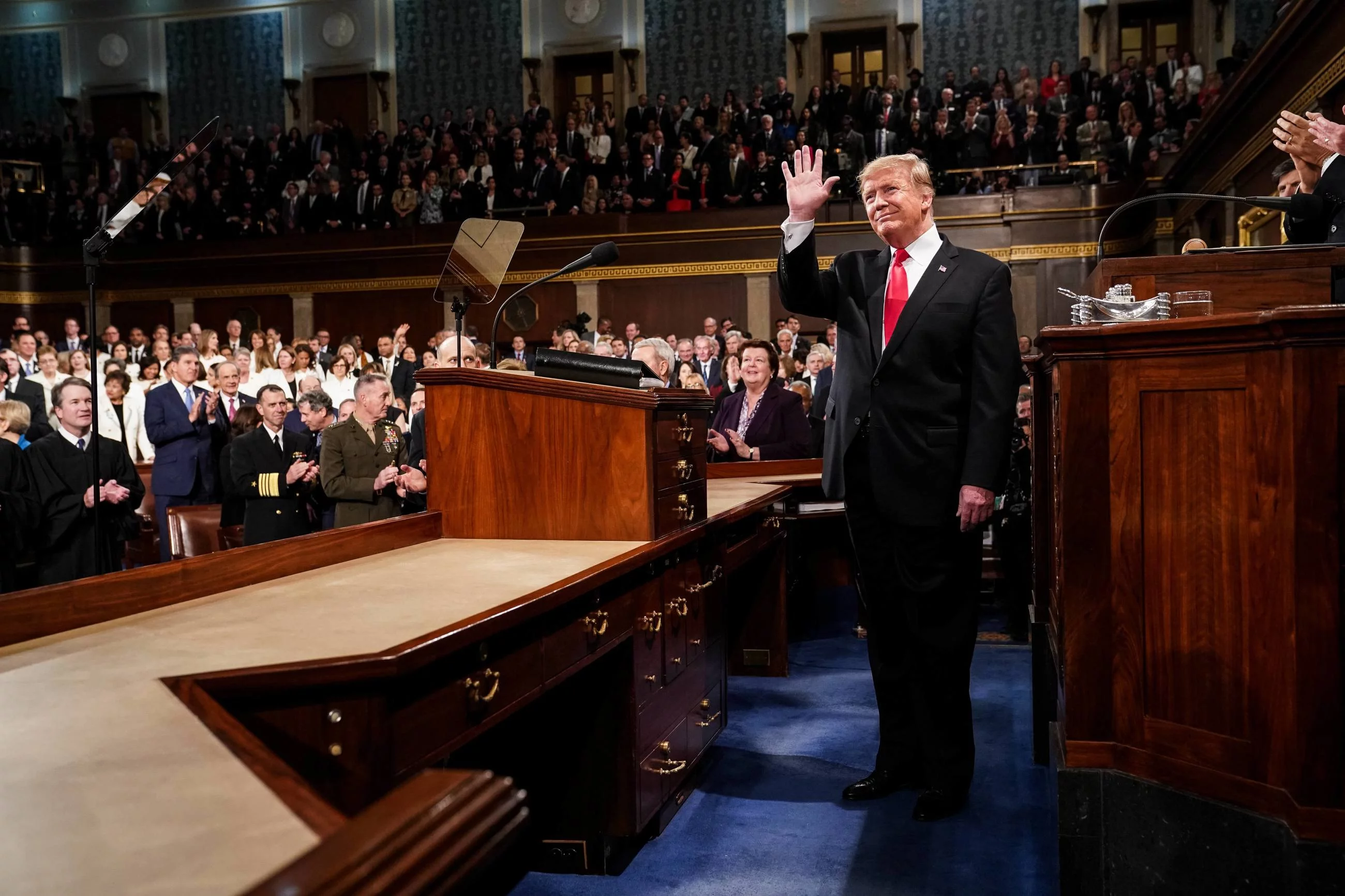 Donald Trump po wygłoszeniu orędzia o stanie państwa