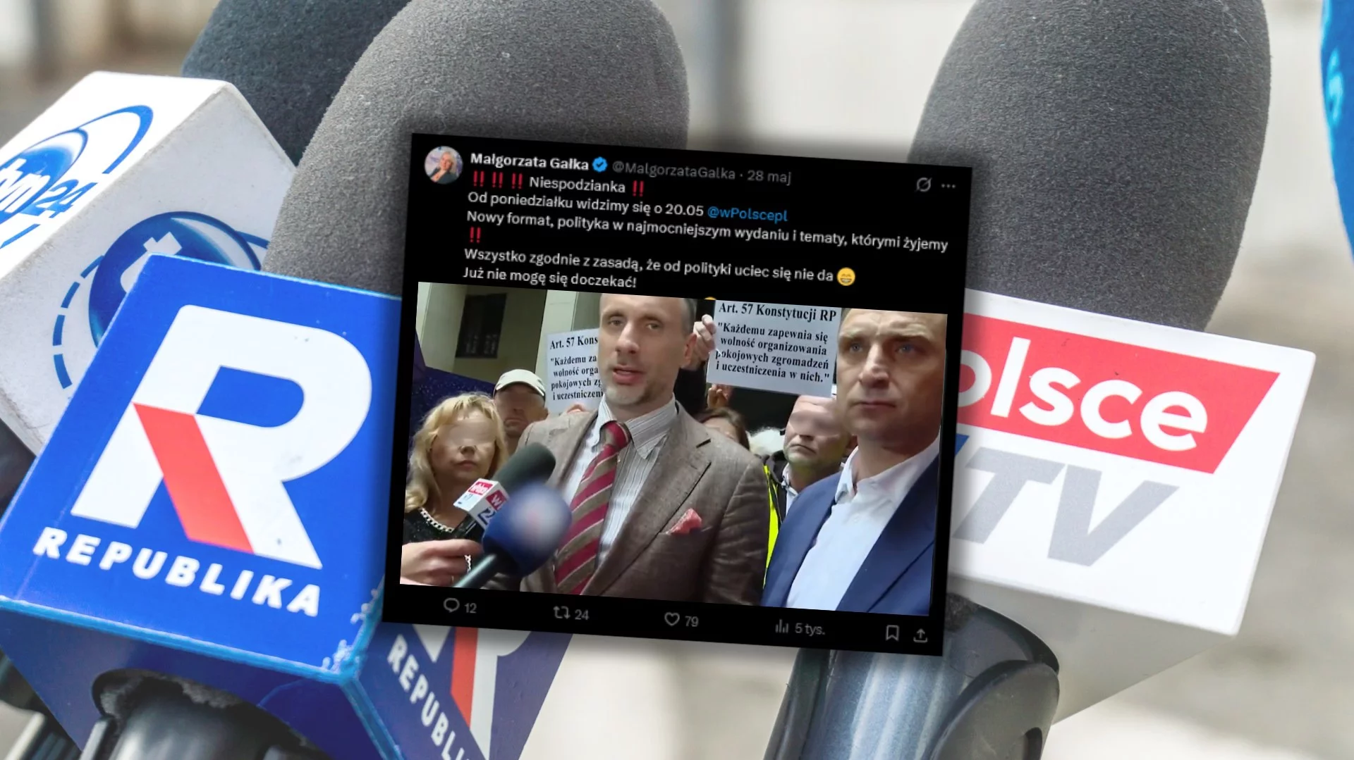 Ostra rywalizacja prawicowych stacji. Wystarczył kadr z jednego z programów