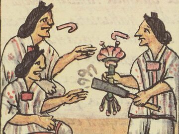 Palący Aztekowie przedstawienie w Kodeksie Florenckim