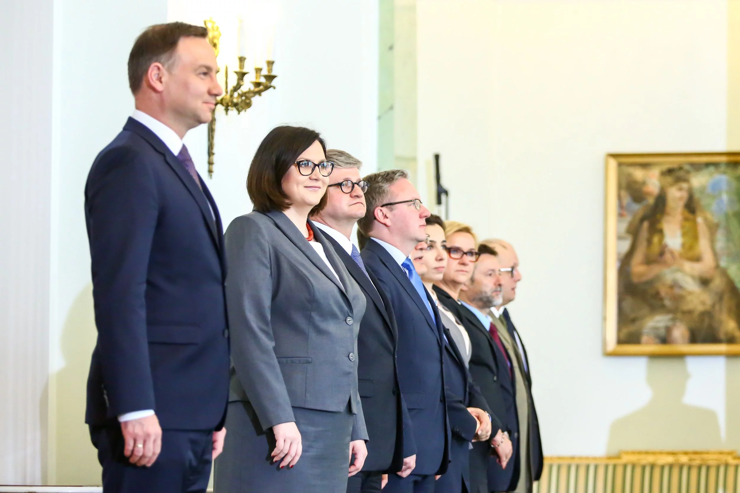 Andrzej Duda i pracownicy Kancelarii Prezydenta