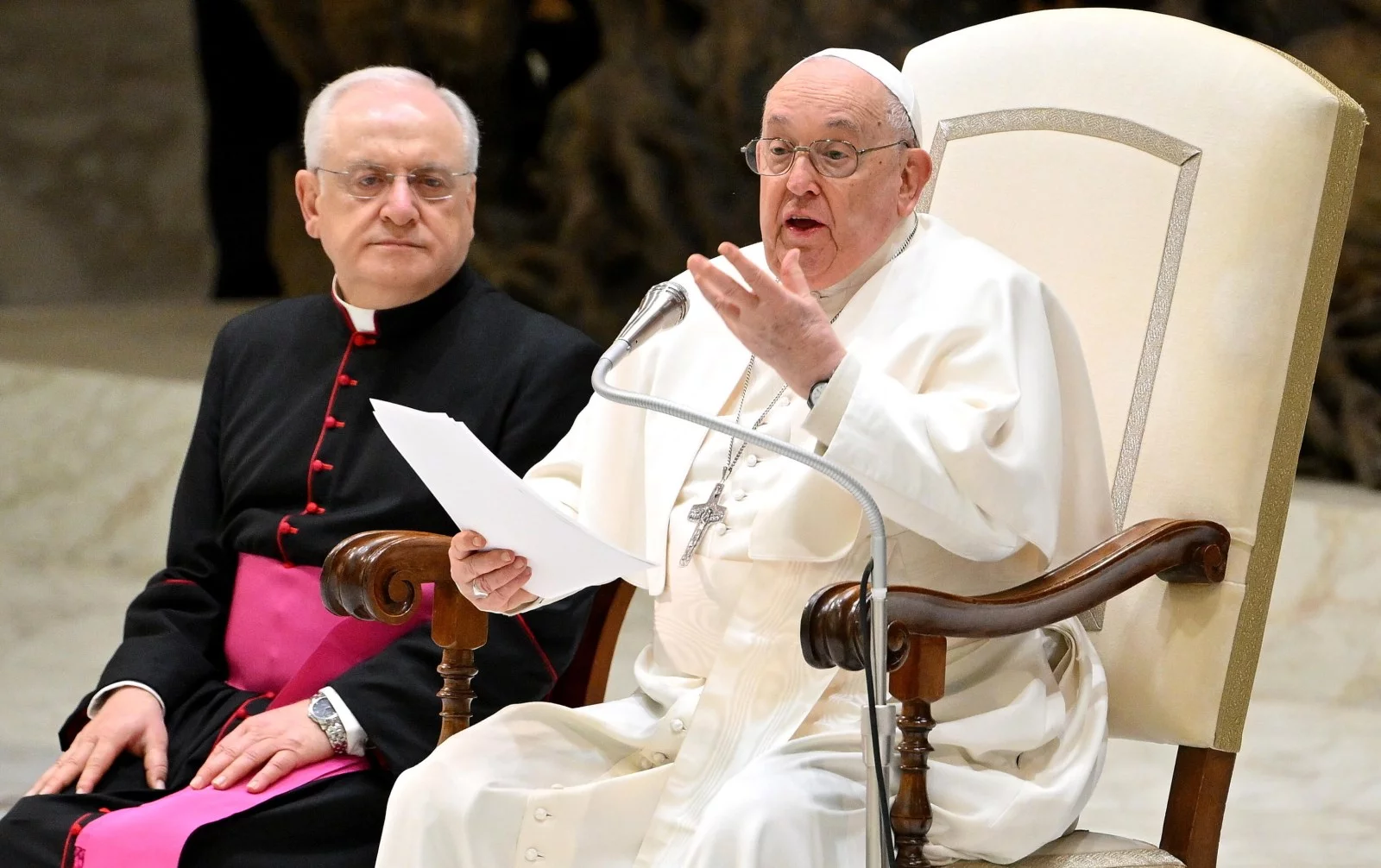 Papież Franciszek podczas audiencji generalnej