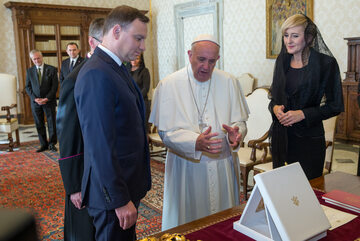 Para prezydencka i papież Franciszek. Spotkanie w 2015 roku