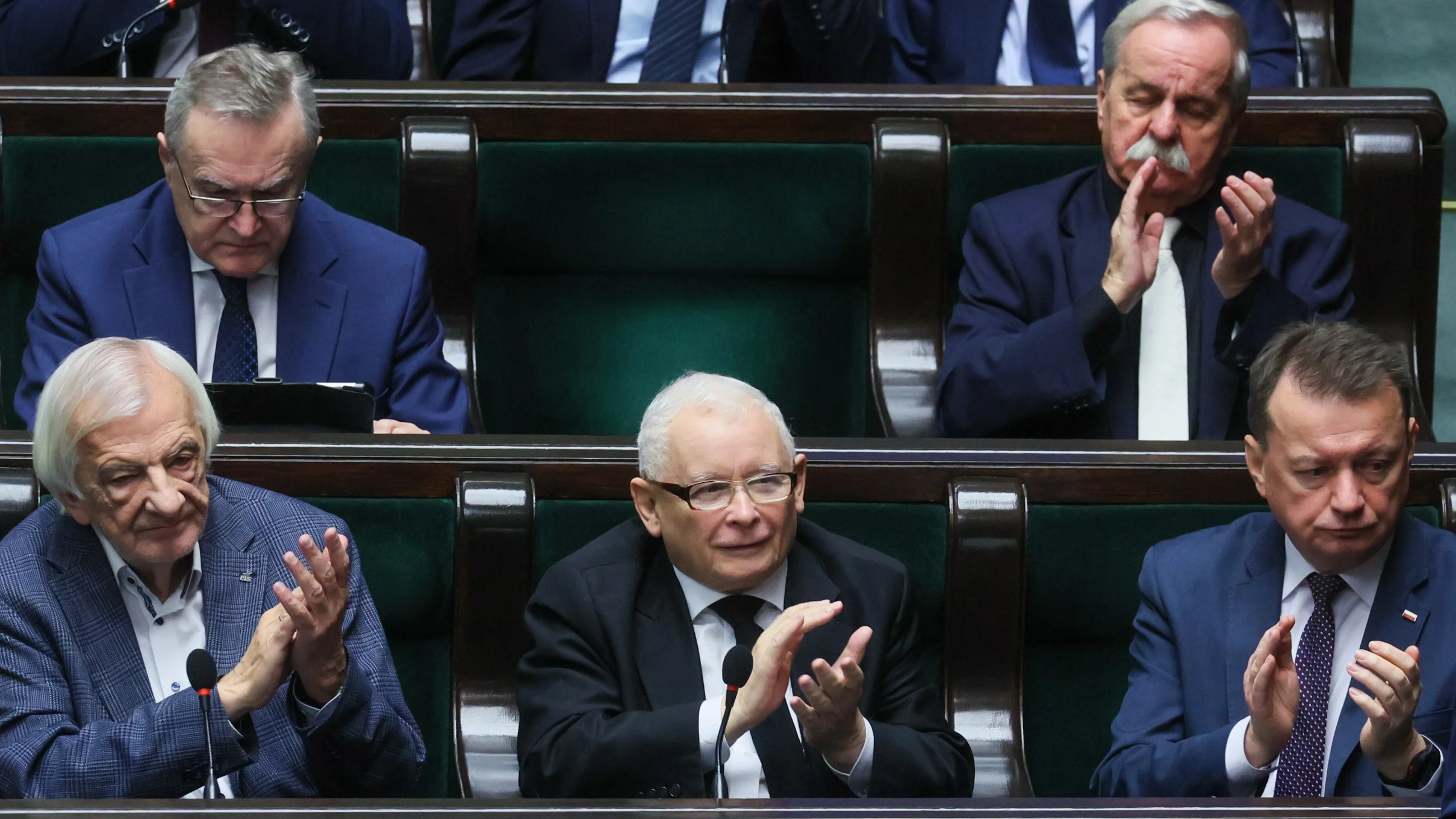Ryszard Terlecki, Piotr Gliński, Jarosław Kaczyński i Mariusz Błaszczak